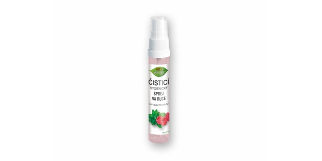 BIO čistící sprej na ruce antibakteriální MALINA 27ml                                                                                                                                                                                                     