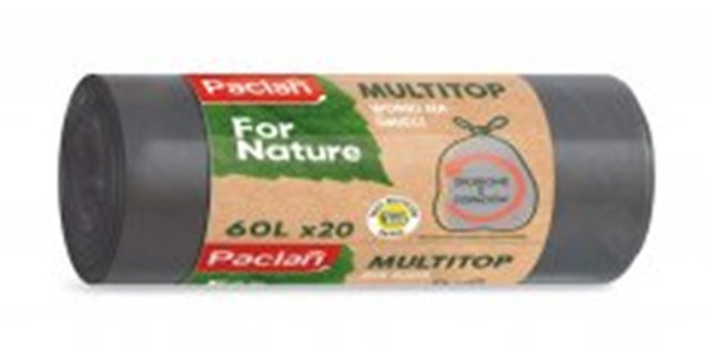 Paclan For Nature - Pytle na odpad z recyklovaného odpadu 60l - 20ks, 18µ                                                                                                                                                                                 