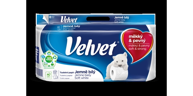 Toaletní papír třívrstvý Velvet White 8x150                                                                                                                                                                                                               