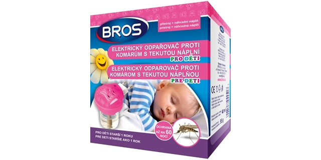 BROS – el.odp. proti komárům s tekutou náplní DĚTI 40ml                                                                                                                                                                                                   