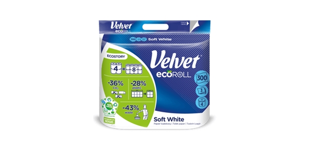 Toaletní papír třívrstvý Velvet Soft White Eco Roll 4                                                                                                                                                                                                     