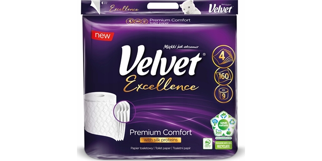 Toaletní papír čtyřvrstvý Velvet Excellence 9x160                                                                                                                                                                                                         