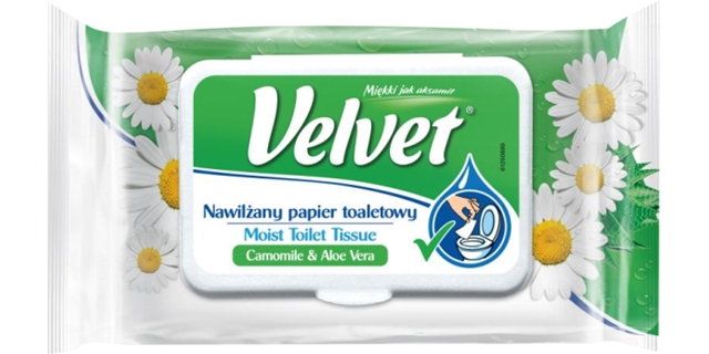 Vlhčený Toaletní papír Velvet Camomile 42 ks                                                                                                                                                                                                              